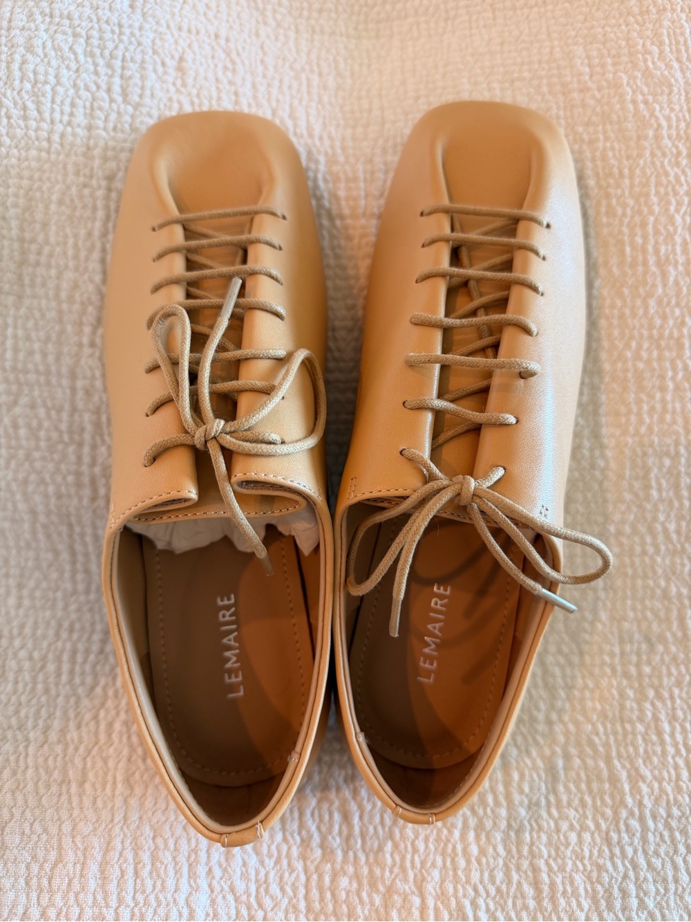 Lemaire SSENSE Exclusive Tan Flat Derbys - Picture 3 of 5